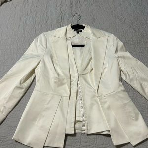 Bebe white peplum jacket and under sleeveless vest